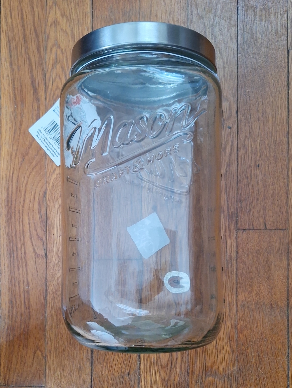 Mason Clear Glass Storage Jar with Silver Metal Lid